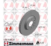 2 x ZIMMERMANN 430.1488.20 Disco freno per BAIC,BAIC BJEV,OPEL,SAAB,VAUXHALL
