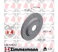 2x Disco freno con ventilazione esterna 430.1496.52 ZIMMERMANN per CADILLAC SAAB