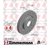 2 x ZIMMERMANN 430.2612.52 Disco freno per CHEVROLET,CHEVROLET (SGM),OPEL,VAUXHA
