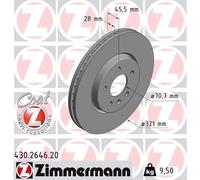 2 x ZIMMERMANN 430.2646.20 Disco freno per BUICK (SGM),OPEL,VAUXHALL