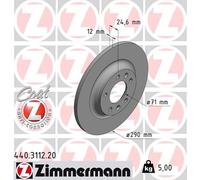 2 x ZIMMERMANN 440.3112.20 Disco freno per CITROËN,PEUGEOT