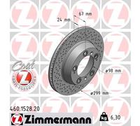 2 x ZIMMERMANN 460.1528.20 Disco freno per PORSCHE