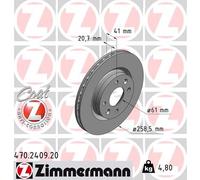 2 x ZIMMERMANN 470.2409.20 Disco freno per DACIA,NISSAN,RENAULT