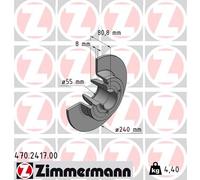 2 x ZIMMERMANN 470.2417.00 Disco freno per DACIA,NISSAN,RENAULT