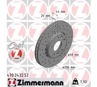 2 x ZIMMERMANN 470.2432.52 Disco freno per RENAULT