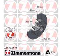 2 x ZIMMERMANN 470.5400.20 Disco freno per RENAULT