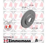 2x Disco freno ventilazione interna 540.5314.20 ZIMMERMANN per SUZUKI IGNIS III