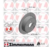2 x ZIMMERMANN 590.2577.20 Disco freno per TOYOTA