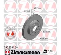 2 x ZIMMERMANN 590.2594.20 Disco freno per TOYOTA