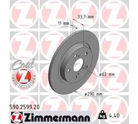 2 x ZIMMERMANN 590.2599.20 Disco freno per TOYOTA