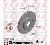 2 x ZIMMERMANN 590.2818.20 Disco freno per TOYOTA