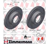 2 x ZIMMERMANN 590.2833.53 Disco freno per TOYOTA