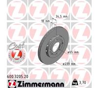 2 x ZIMMERMANN 600.3205.20 Disco freno per SEAT,VW