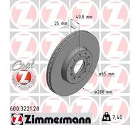 2 x ZIMMERMANN 600.3221.20 Disco freno per AUDI,AUDI (FAW),CUPRA,SEAT,SKODA,SKOD