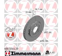 2 x ZIMMERMANN 600.3244.20 Disco freno per VW