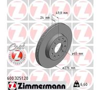 2 x ZIMMERMANN 600.3251.20 Disco freno per AUDI,SEAT,SKODA,VW