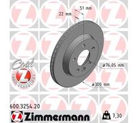 2 x ZIMMERMANN 600.3254.20 Disco freno per MAN,VW