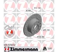 2 x ZIMMERMANN 600.3258.52 Disco freno per SKODA