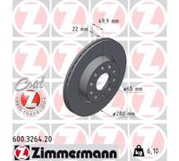 2 x ZIMMERMANN 600.3264.20 Disco freno per VW