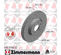 2 x ZIMMERMANN 610.3706.52 Disco freno per VOLVO,VOLVO ASIA
