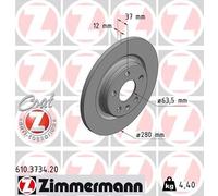 ZIMMERMANN Disco freno 610.3734.20 Posteriore Ø280 mm Pieno per Volvo XC40 2x