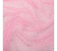 2 Yards - Tessuto in tulle con glitter lucido, larghezza 150 cm, con piccole paillettes, per cucito, fai da te, per lavori fai da te, per costume da palcoscenico, colore rosa scuro