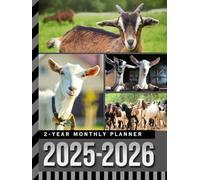 2-Year Monthly Planner 2025-2026: Hardcover / 8.5x11 Dated Organizer With 100 Blank College-Ruled Paper Combo / 24-Month Schedule Gift / Goat - Farm Animal Lover Theme Cover
