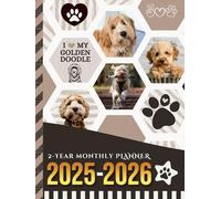 2-Year Monthly Planner 2025-2026: Hardcover / 8.5x11 Dated Organizer With 100 Blank College-Ruled Paper Combo / 24-Month Schedule Gift / Goldendoodle - Golden Doodle Dog Art Pattern Cover