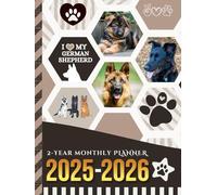 2-Year Monthly Planner 2025-2026: Hardcover / 8.5x11 Dated Organizer With 100 Blank College-Ruled Paper Combo / 24-Month Schedule Gift / German Shepherd Dog Art Pattern Cover