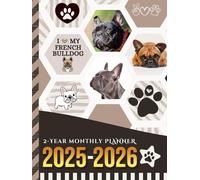 2-Year Monthly Planner 2025-2026: Hardcover / 8.5x11 Dated Organizer With 100 Blank College-Ruled Paper Combo / 24-Month Schedule Gift / French Bulldog - Dog Art Pattern Cover