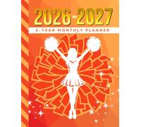 2-Year Monthly Planner 2026-2027: 8.5x11 Dated Organizer With 100 Blank College-Ruled Notebook Pages Combo / 24-Month Schedule / Orange White Cheer Gift for Cheerleader - Team - Captain - Coach