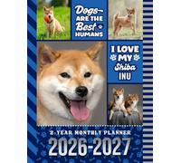 2-Year Monthly Planner 2026-2027: 8.5x11 Dated Organizer With 100 Blank College-Ruled Notebook Pages Combo / 24-Month Schedule / Shiba Inu Dog Art Pattern Cover