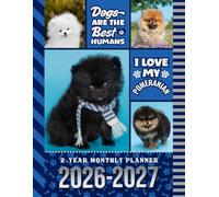 2-Year Monthly Planner 2026-2027: 8.5x11 Dated Organizer With 100 Blank College-Ruled Notebook Pages Combo / 24-Month Schedule / Pomeranian Puppy Dog Art Pattern Cover
