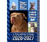 2-Year Monthly Planner 2026-2027: 8.5x11 Dated Organizer With 100 Blank College-Ruled Notebook Pages Combo / 24-Month Schedule / Pitbull - Pit Bull Dog Art Pattern Cover