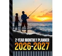 2-Year Monthly Planner 2026-2027: 8.5x11 Dated Organizer With 100 Blank College-Ruled Notebook Pages Combo / 24-Month Schedule / Fishing in Ocean - Water Sports Art Cover Design