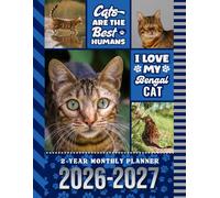 2-Year Monthly Planner 2026-2027: 8.5x11 Dated Organizer With 100 Blank College-Ruled Notebook Pages Combo / 24-Month Schedule / Bengal Cat Art Pattern Cover