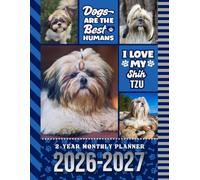 2-Year Monthly Planner 2026-2027: 8.5x11 Dated Organizer With 100 Blank College-Ruled Notebook Pages Combo / 24-Month Schedule / Shih Tzu Dog Art Pattern Cover