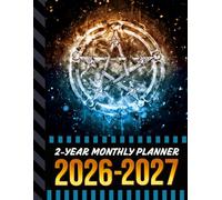 2-Year Monthly Planner 2026-2027: 8.5x11 Dated Organizer With 100 Blank College-Ruled Notebook Pages Combo / 24-Month Schedule / Wicca Wiccan Pentagram Theme Cover