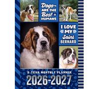 2-Year Monthly Planner 2026-2027: 8.5x11 Dated Organizer With 100 Blank College-Ruled Notebook Pages Combo / 24-Month Schedule / Saint Bernard Dog Art Pattern Cover