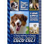 2-Year Monthly Planner 2026-2027: 8.5x11 Dated Organizer With 100 Blank College-Ruled Notebook Pages Combo / 24-Month Schedule / Australian Shepherd Dog Art Pattern Cover