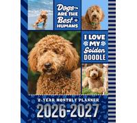 2-Year Monthly Planner 2026-2027: 8.5x11 Dated Organizer With 100 Blank College-Ruled Notebook Pages Combo / 24-Month Schedule / Goldendoodle - Golden Doodle Dog Art Pattern Cover