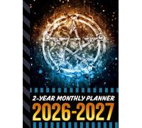 2-Year Monthly Planner 2026-2027: Hardcover / 8.5x11 Dated Organizer With 100 Blank College-Ruled Notebook Pages Combo / 24-Month Schedule / Wicca Wiccan Pentagram Theme Cover