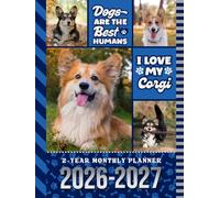 2-Year Monthly Planner 2026-2027: Hardcover / 8.5x11 Dated Organizer With 100 Blank College-Ruled Notebook Pages Combo / 24-Month Schedule / Pembroke Welsh Corgi Dog Art Pattern Cover