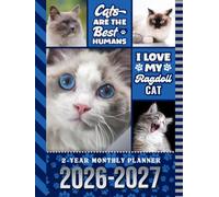 2-Year Monthly Planner 2026-2027: Hardcover / 8.5x11 Dated Organizer With 100 Blank College-Ruled Notebook Pages Combo / 24-Month Schedule / Ragdoll Cat Art Pattern Cover
