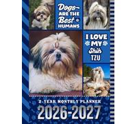 2-Year Monthly Planner 2026-2027: Hardcover / 8.5x11 Dated Organizer With 100 Blank College-Ruled Notebook Pages Combo / 24-Month Schedule / Shih Tzu Dog Art Pattern Cover