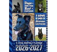 2-Year Monthly Planner 2026-2027: Hardcover / 8.5x11 Dated Organizer With 100 Blank College-Ruled Notebook Pages Combo / 24-Month Schedule / Black German Shepherd Dog Art Pattern Cover