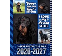 2-Year Monthly Planner 2026-2027: Hardcover / 8.5x11 Dated Organizer With 100 Blank College-Ruled Notebook Pages Combo / 24-Month Schedule / Gordon Setter Dog Art Pattern Cover