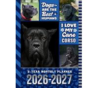 2-Year Monthly Planner 2026-2027: Hardcover / 8.5x11 Dated Organizer With 100 Blank College-Ruled Notebook Pages Combo / 24-Month Schedule / Cane Corso Dog Art Pattern Cover