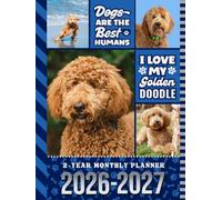 2-Year Monthly Planner 2026-2027: Hardcover / 8.5x11 Dated Organizer With 100 Blank College-Ruled Notebook Pages Combo / 24-Month Schedule / Goldendoodle - Golden Doodle Dog Art Pattern Cover