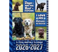 2-Year Monthly Planner 2026-2027: Hardcover / 8.5x11 Dated Organizer With 100 Blank College-Ruled Notebook Pages Combo / 24-Month Schedule / Labrador Retriever - Lab Dog Art Pattern Cover